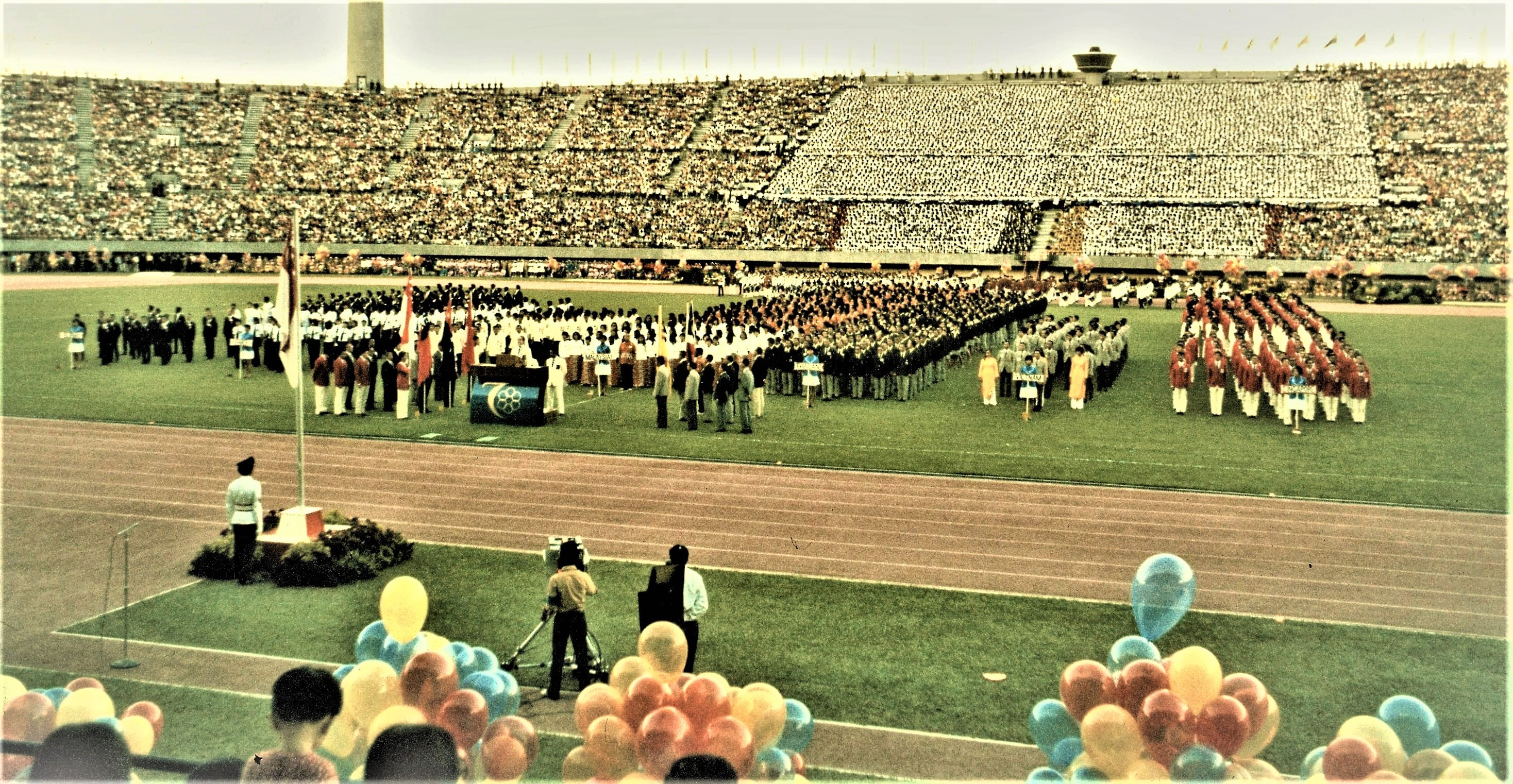 Contigents from the seven participating countries of the SEAP Games, 1973. Ministry of Information and the Arts Collection, courtesy of National Archives of Singapore.
